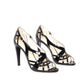 CHANEL Patent Black Strappy Sandals 39.5