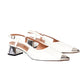 MARNI  White Leather Slingback Cap Toe Sandals 39