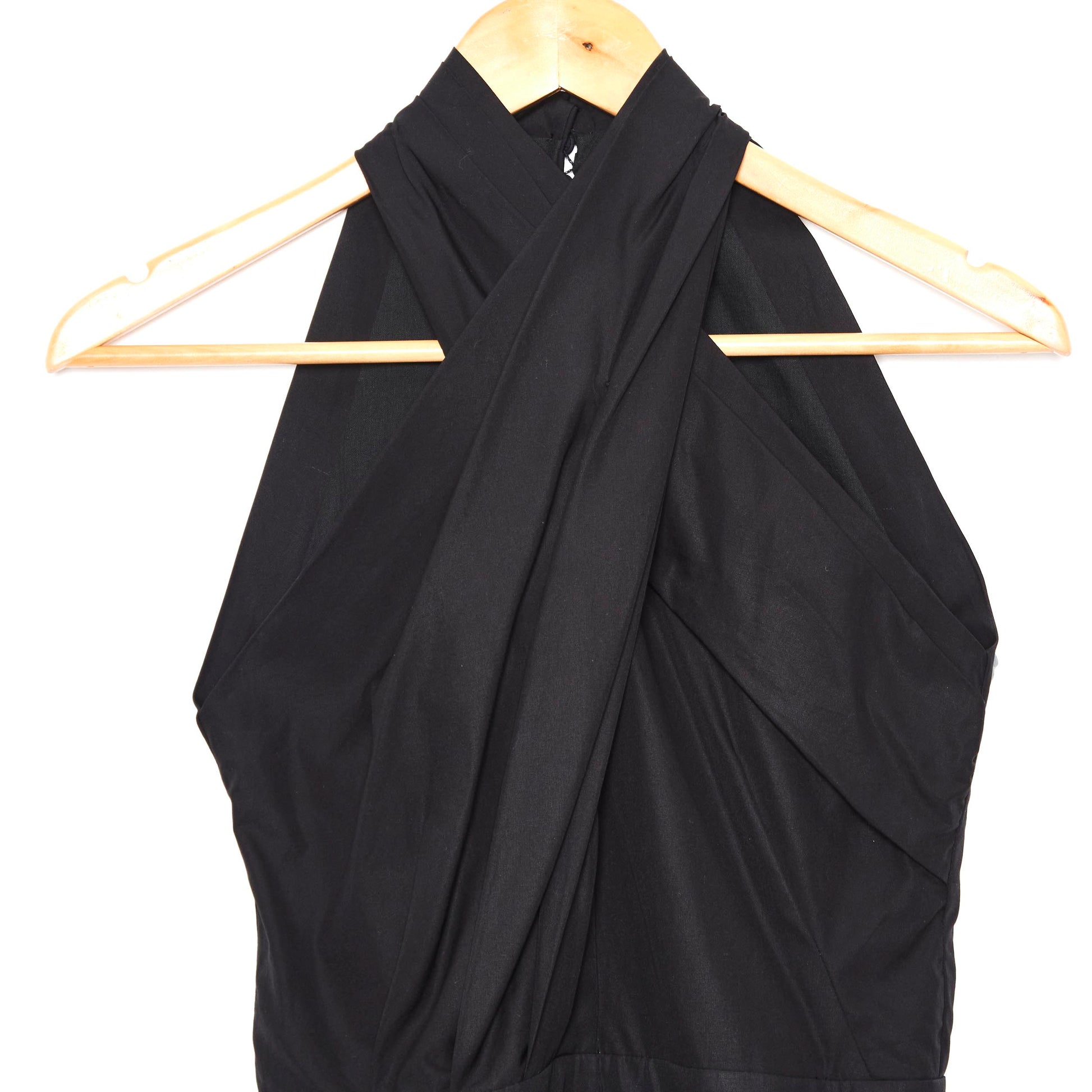 ALEXANDER MCQUEEN Black Halter Dress 40
