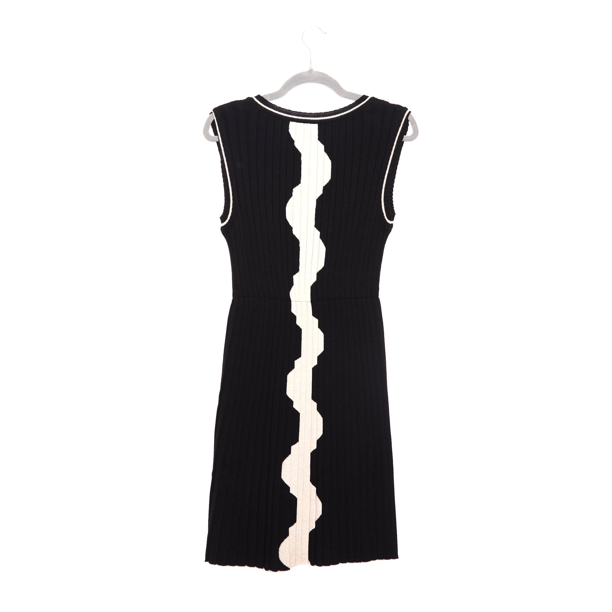 CHANEL Black and White Knit Dress 36