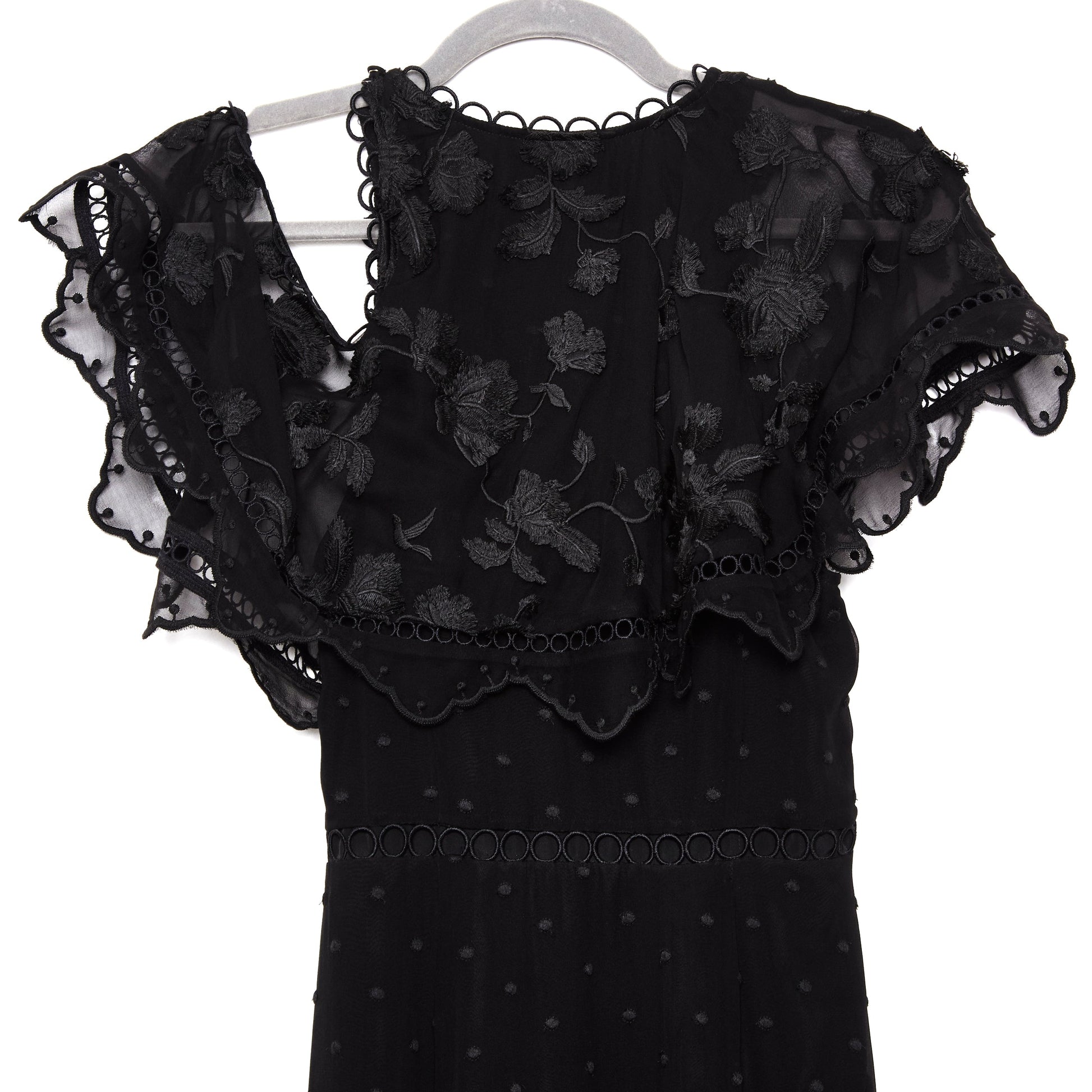 ZIMMERMANN  Mercer Bird Silk Chiffon Dress Black 1