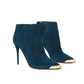 ALEXANDER MCQUEEN Emerald Blue Suede Boots 39.5