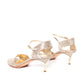 CASADEI Gold and Silver Sequin Kitten Heels 38