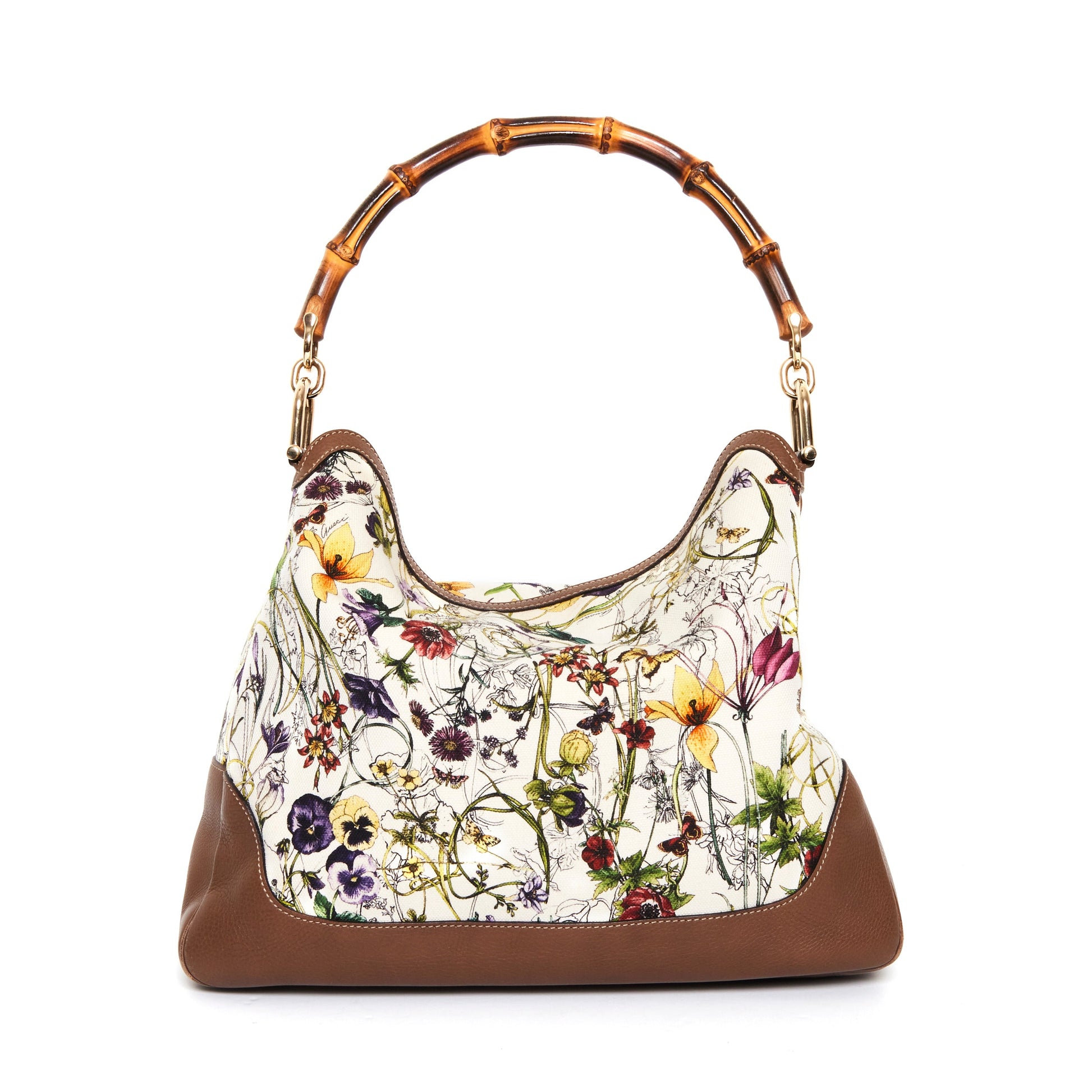 GUCCI  Diana Flora Bamboo Hobo