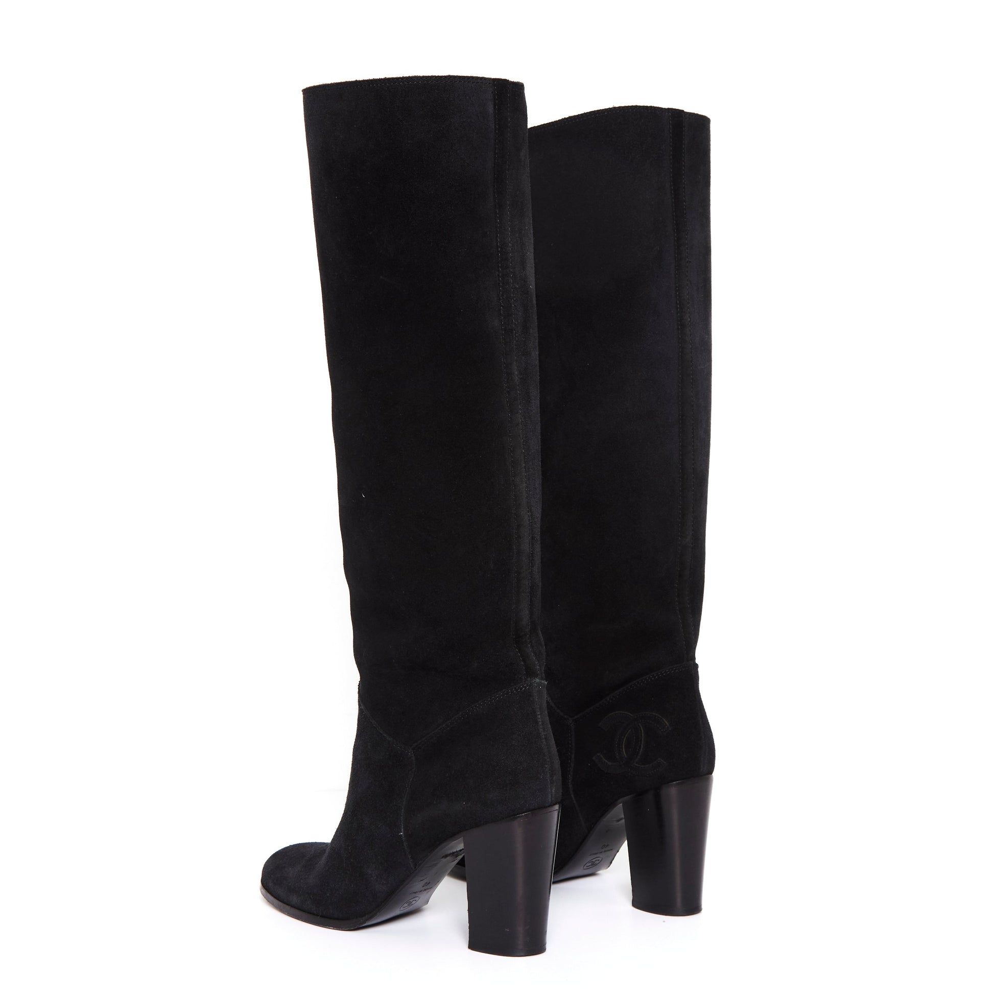 CHANEL Suede leather high boots 40