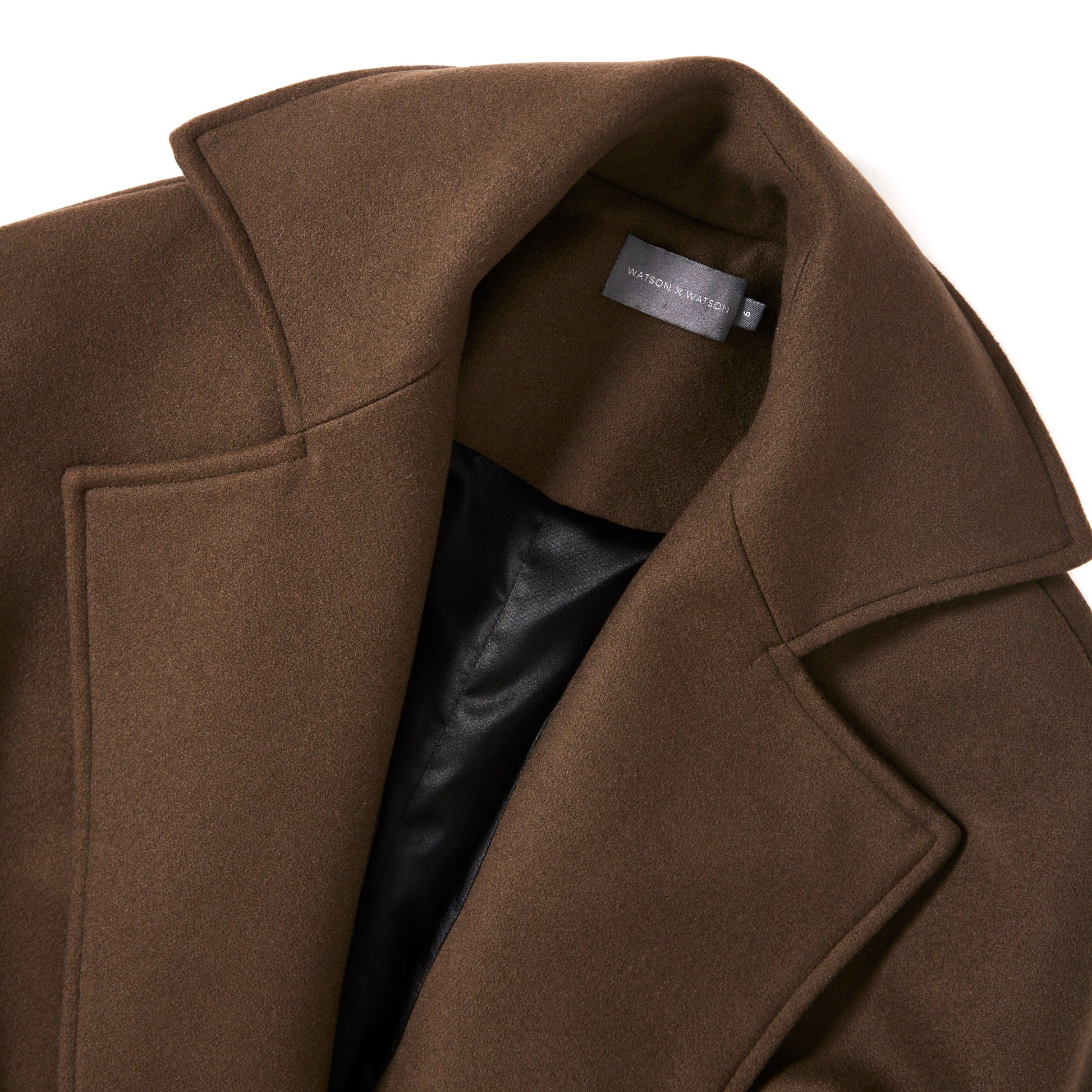 WATSON X WATSON Belted Wrap Wool Coat in Khaki 6