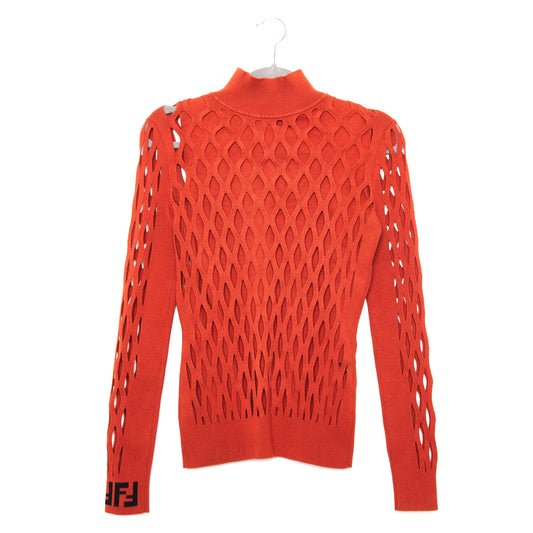 FENDI Mesh Effect Jumper In Orange 38