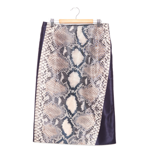 PRADA Panelled Snake Print Skirt 42