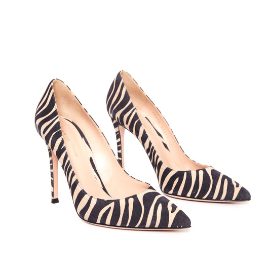 GIANVITO ROSSI Zebra Print Gianvito 105 Pumps 39