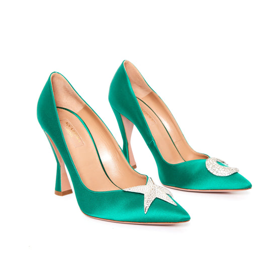 AQUAZZURA Proust 105mm pumps in green 39