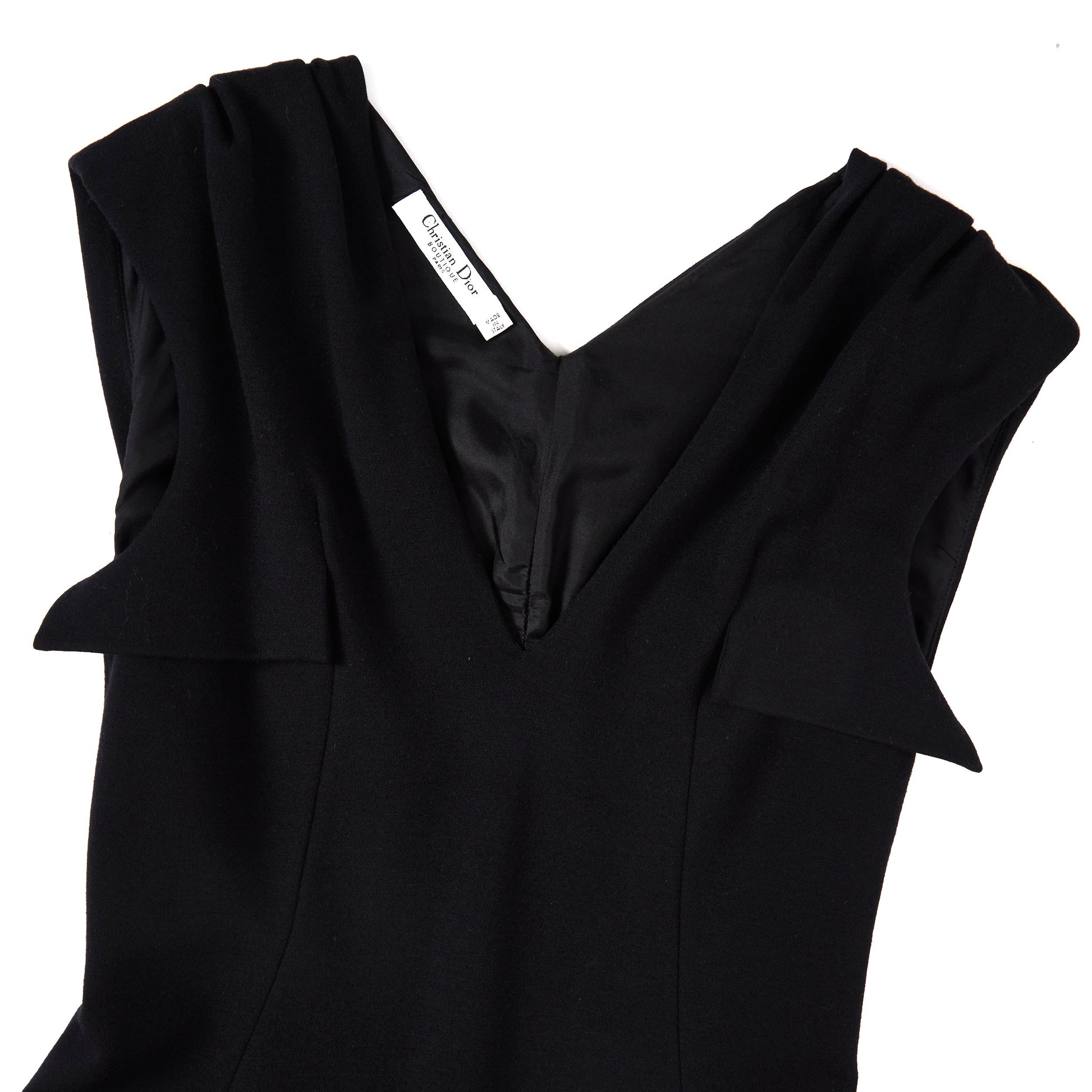 DIOR Wool Mid-Length Dress Black 12-14