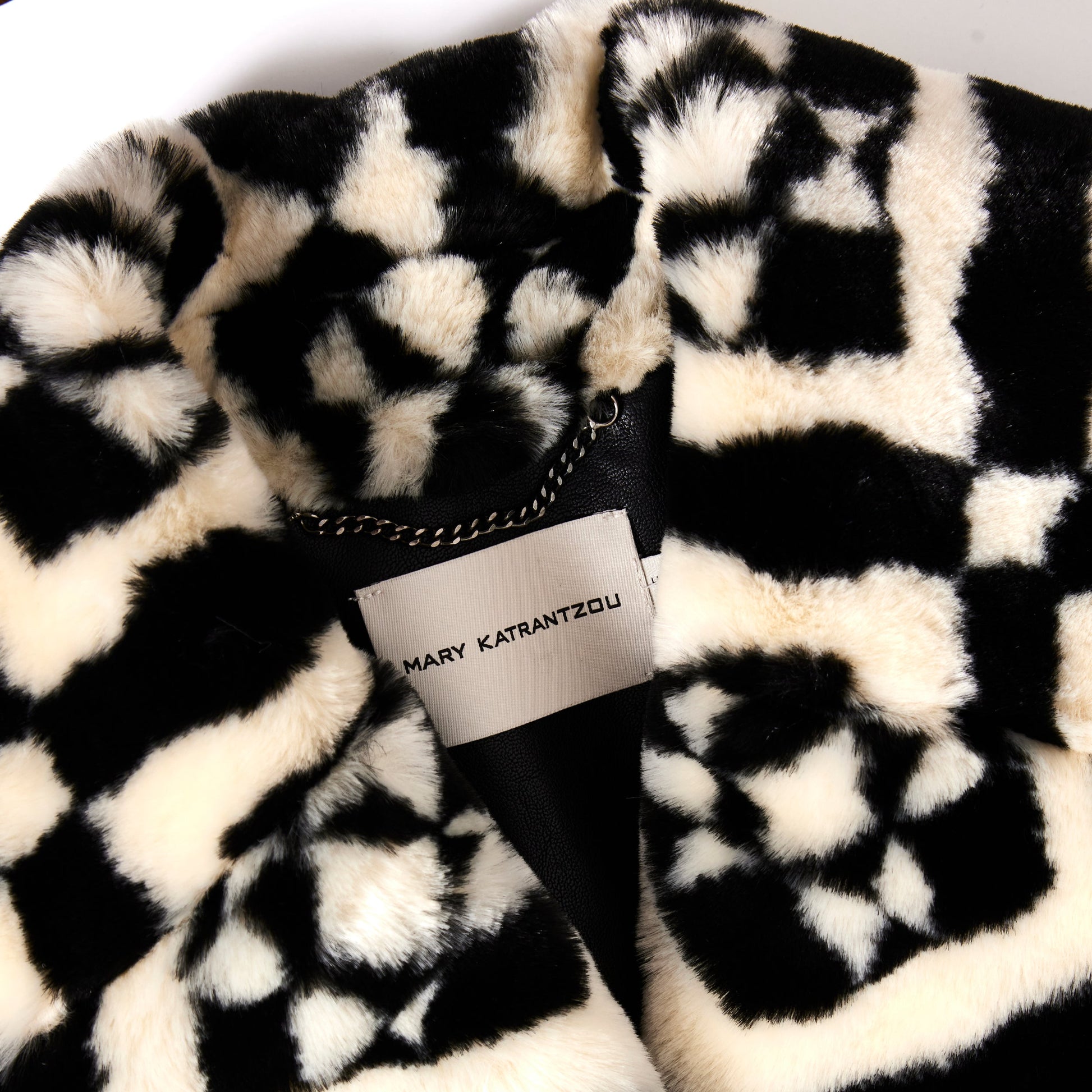 MARY KATRANTZOU Double-breasted Printed Faux Fur coat  40