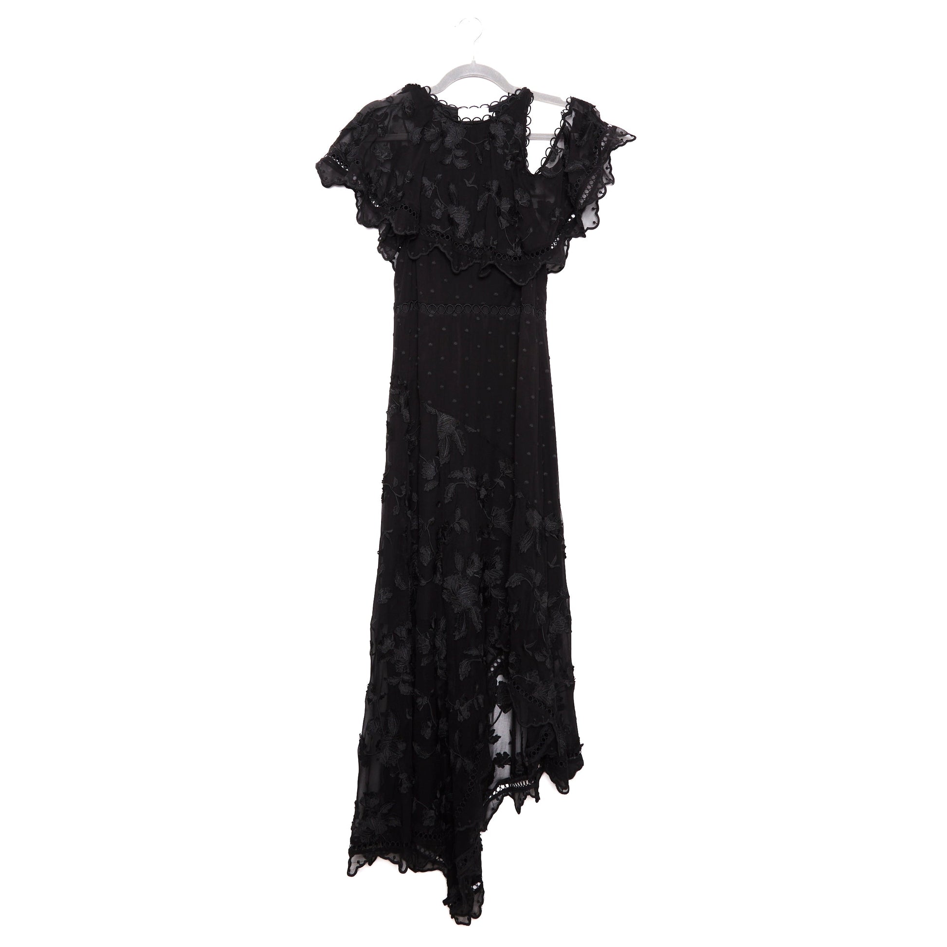 ZIMMERMANN  Mercer Bird Silk Chiffon Dress Black 1