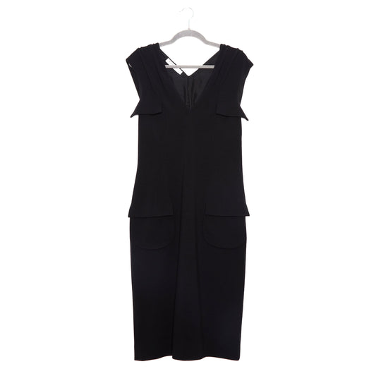 DIOR Wool Mid-Length Dress Black 12-14