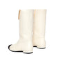CHANEL Calf-Length Boots with Embroidered Logo 35.5