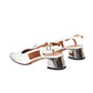 MARNI  White Leather Slingback Cap Toe Sandals 39