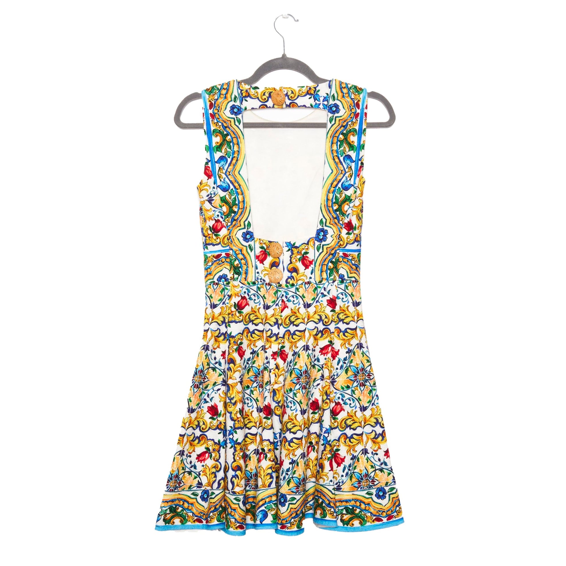 DOLCE & GABBANA Majolica Print Mini Dress 36