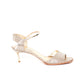CASADEI Gold and Silver Sequin Kitten Heels 38