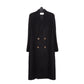 SAINT LAURENT Double-Breasted Long Wool Coat - Black 44