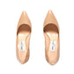 JIMMY CHOO Beige Patent Leather Anouk Pointed Toe Pumps 38.5