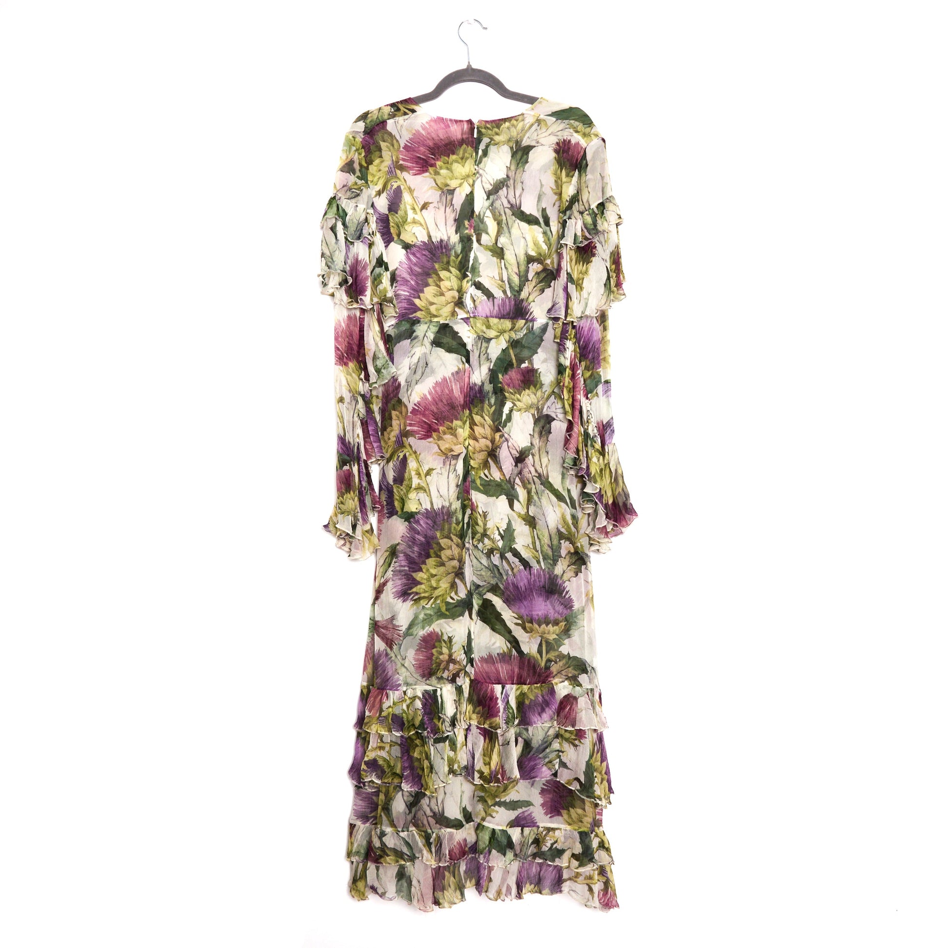 GUCCI Silk Thistle Print Dress 42
