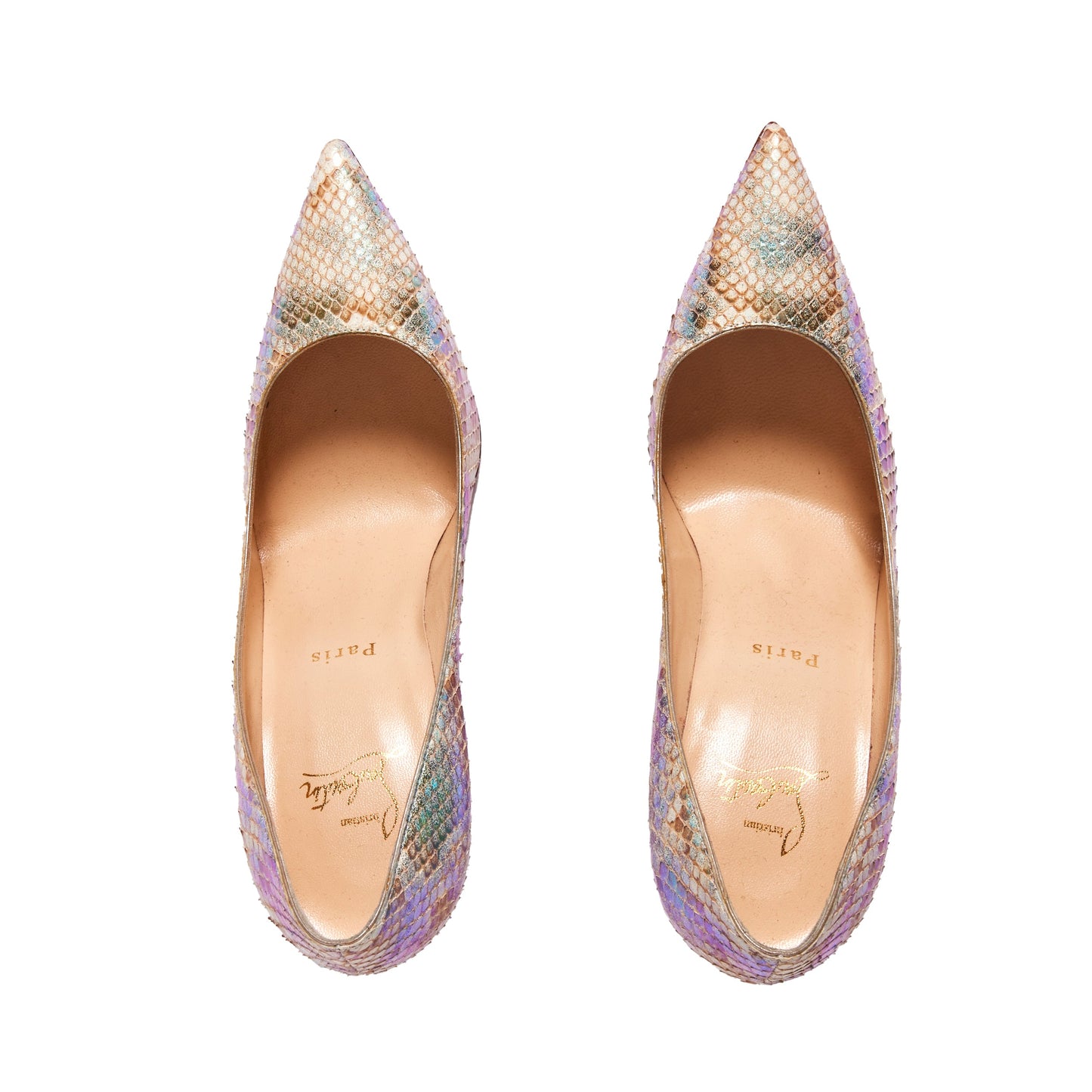 CHRISTIAN LOUBOUTIN Kate Siren Python Heels 39