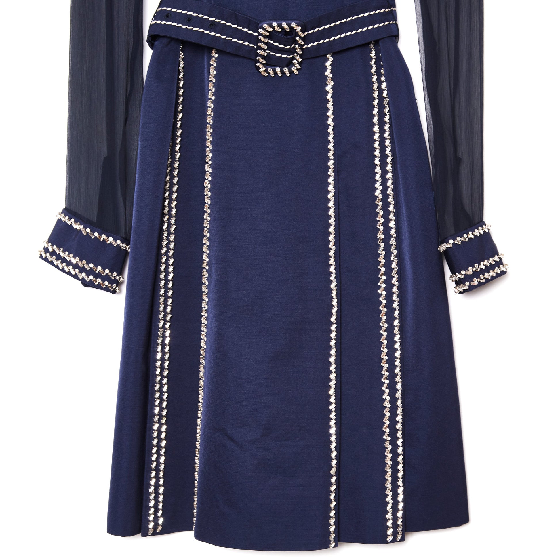 PRADA crystal-embellished chiffon mini dress 40