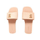 BURBERRY Monogram Motif Embossed Leather Sandal 38.5