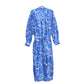 OROTON Map-Print Silk Midi Shirtdress 14