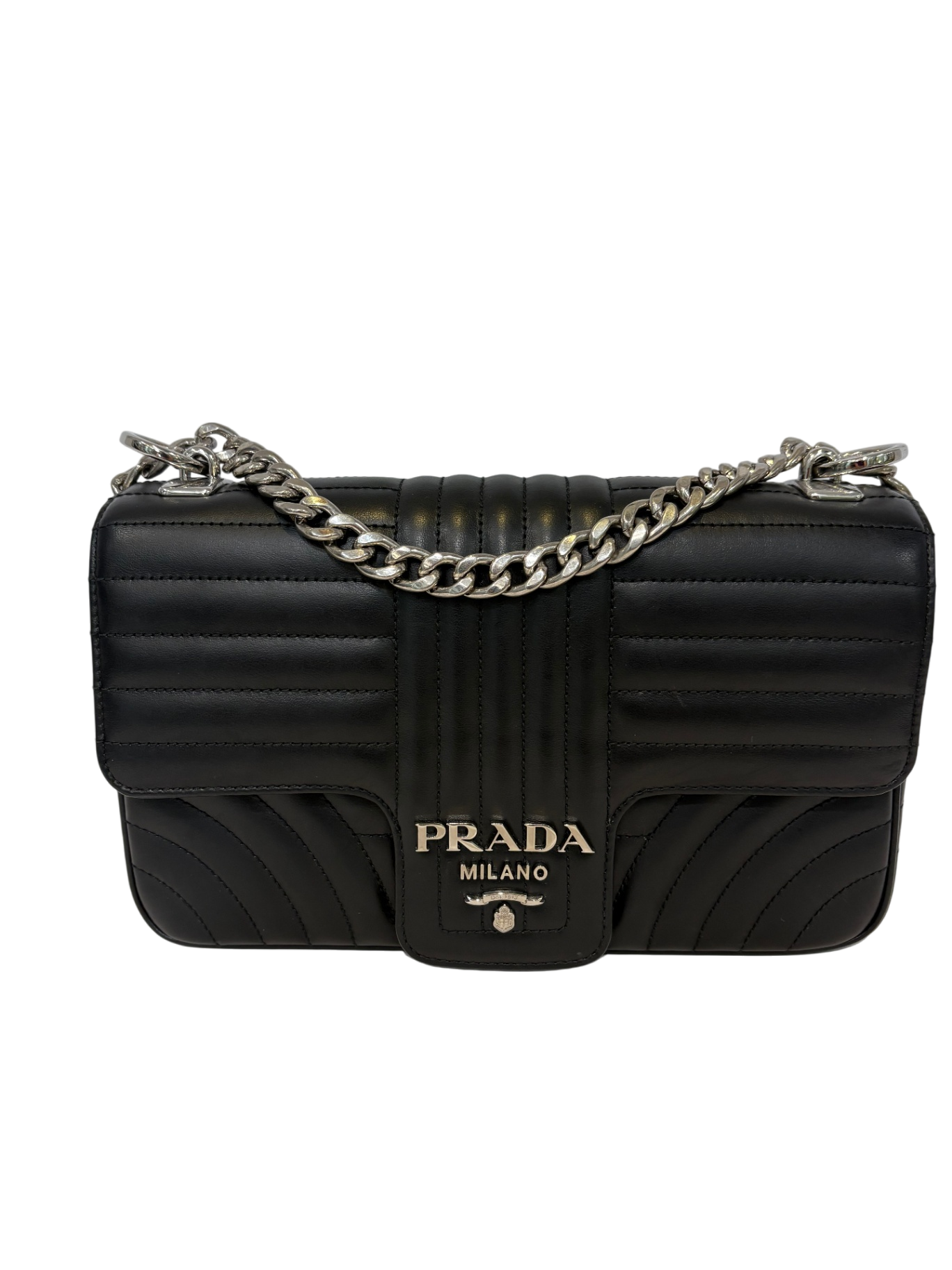 PRADA Diagramme Black Chain Bag 