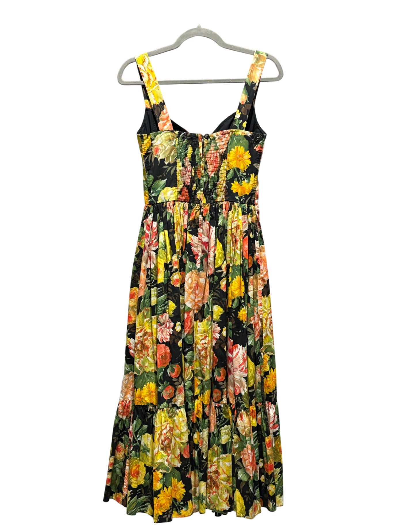 DOLCE & GABBANA Green Floral Midi Dress