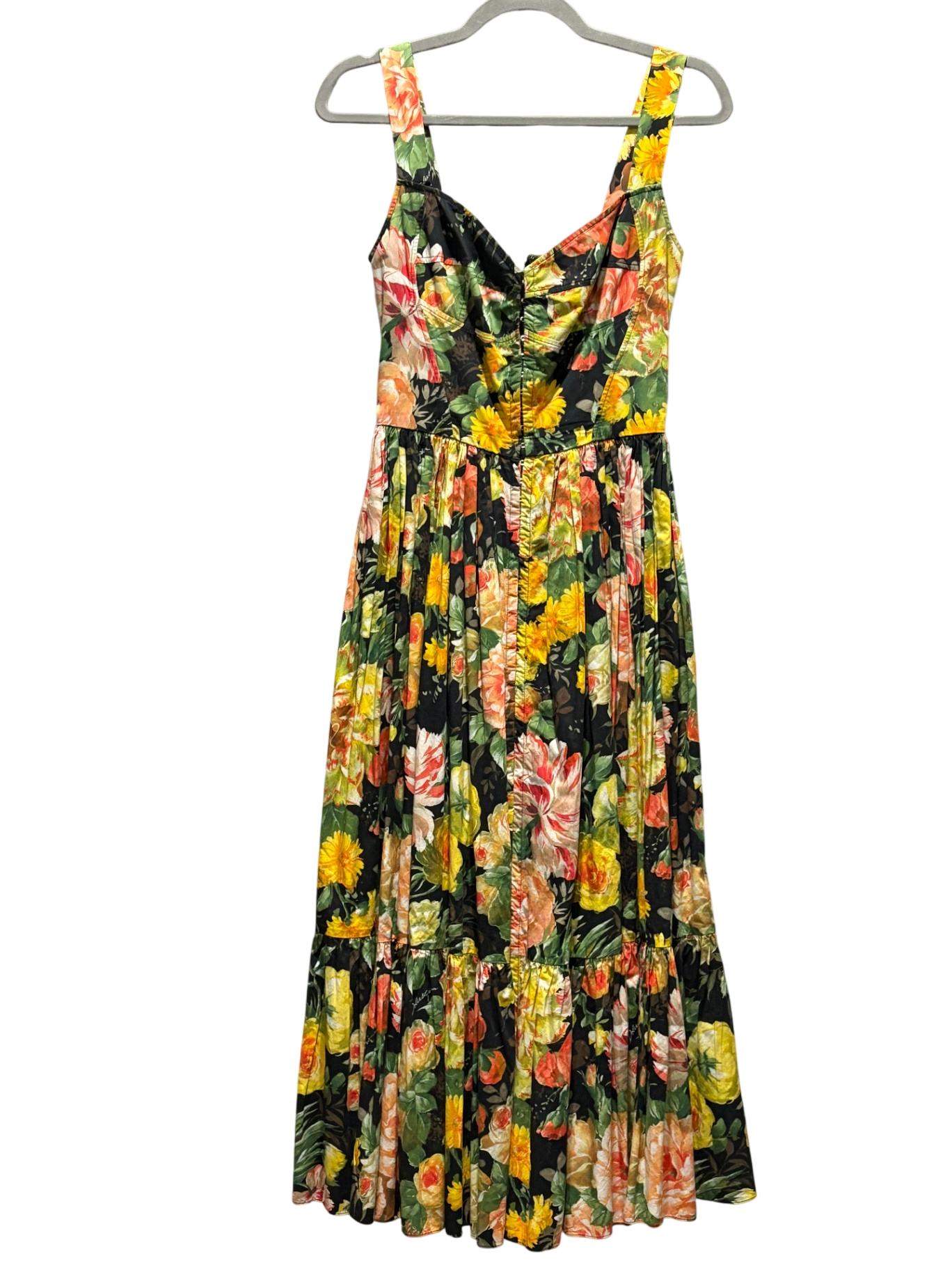 DOLCE & GABBANA Green Floral Midi Dress