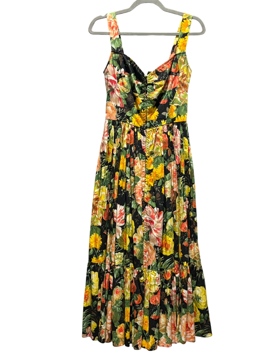 DOLCE & GABBANA Green Floral Midi Dress