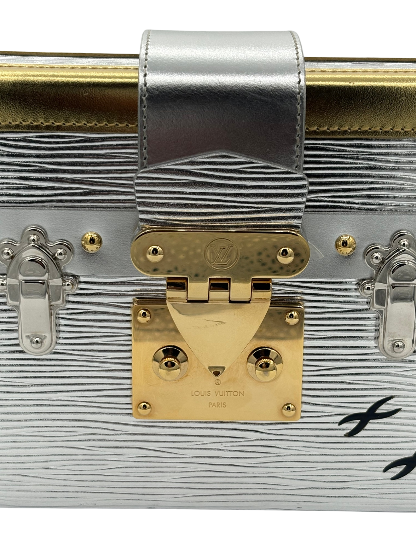 LOUIS VUITTON Petite Malle Silver/Gold