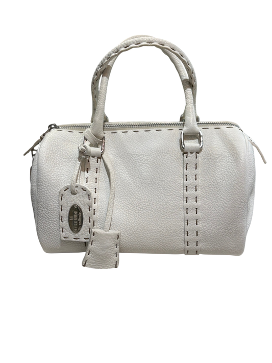 FENDI White Boston Small Duffle Bag