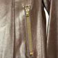 MIU MIU Chocolate Brown Leather Moto Jacket