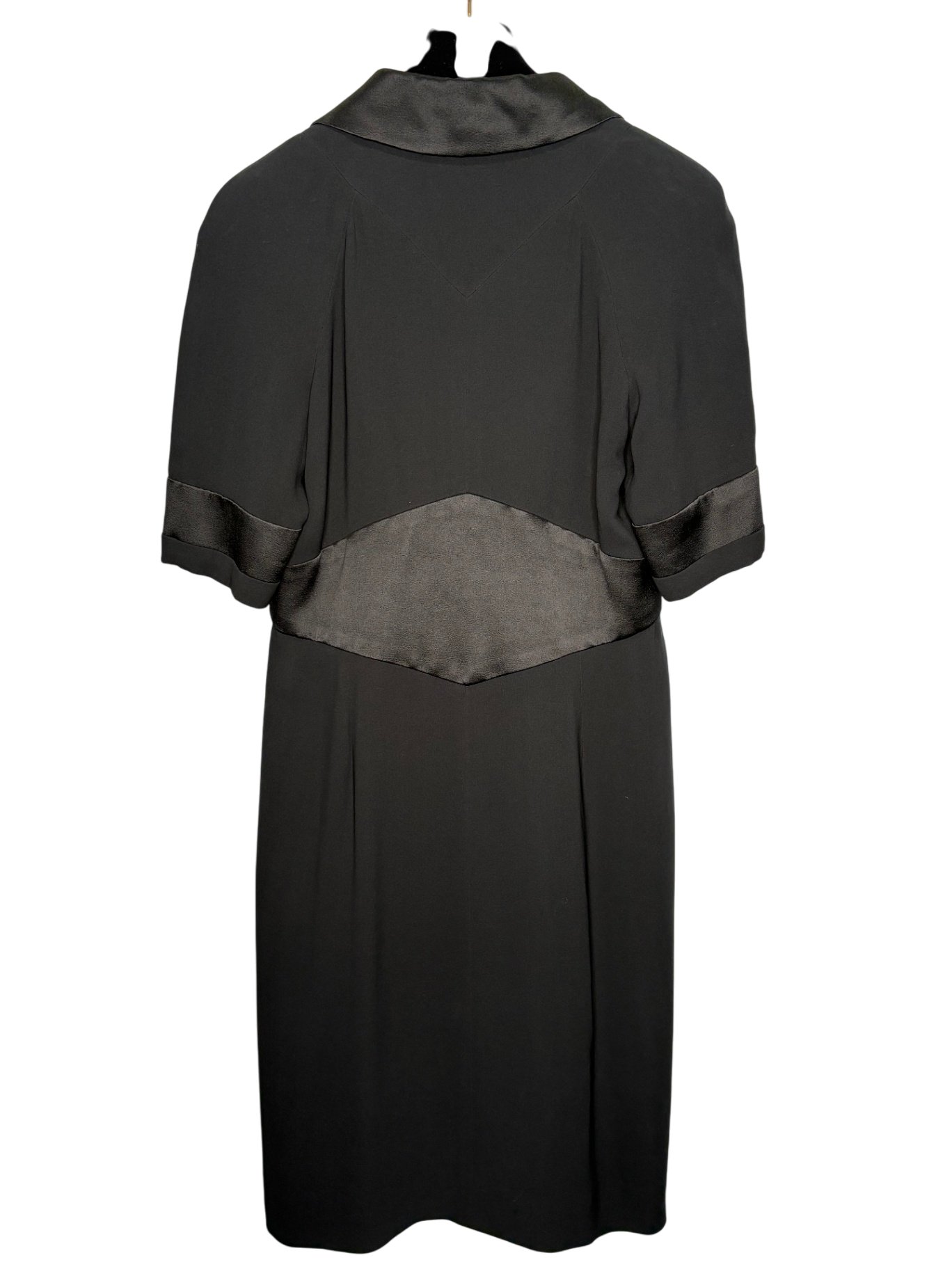 CHANEL 07A Black Satin-Trim Tuxedo Dress