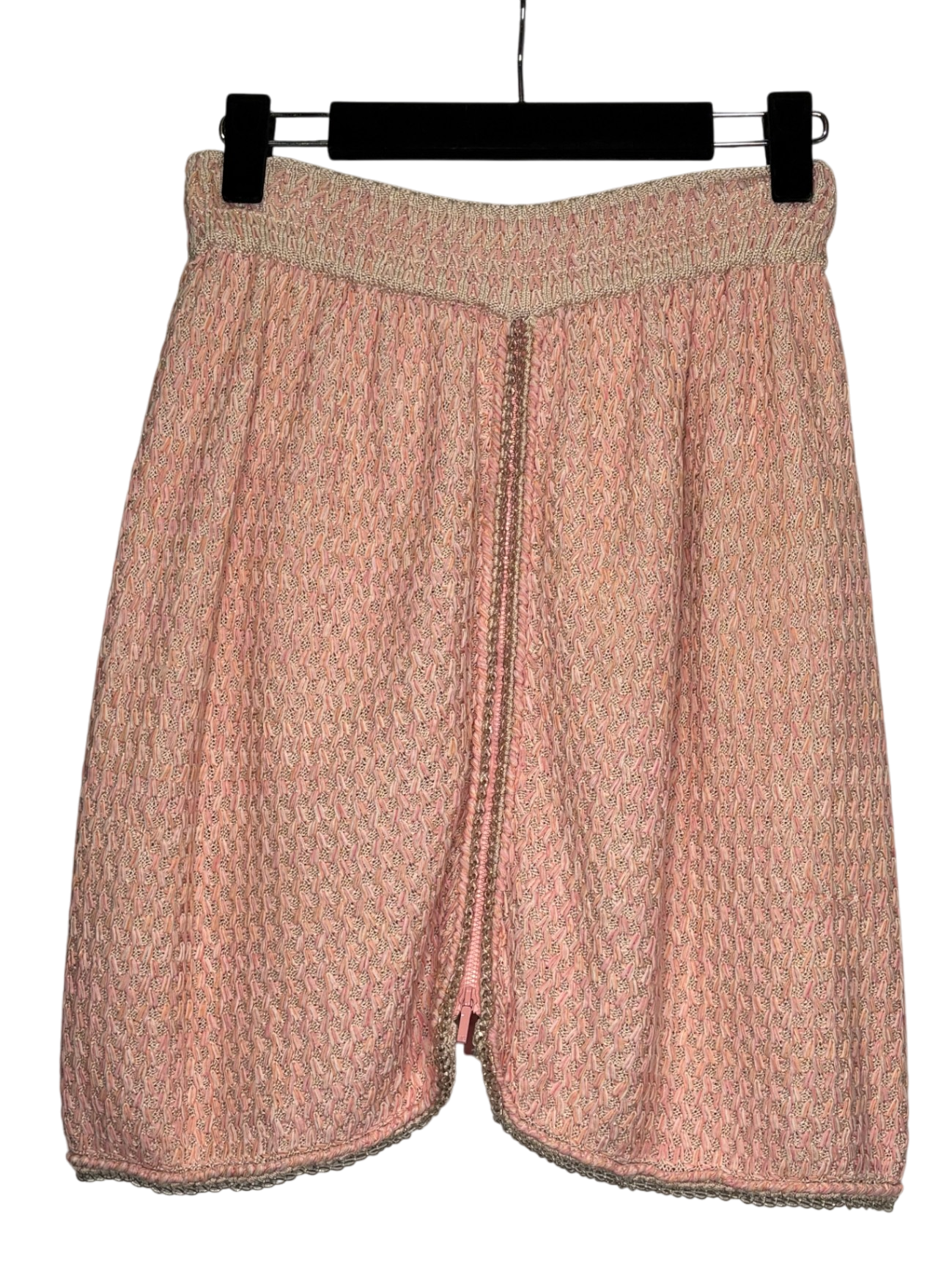 CHANEL SS11 Pink Bouclé Knit Zip Skirt