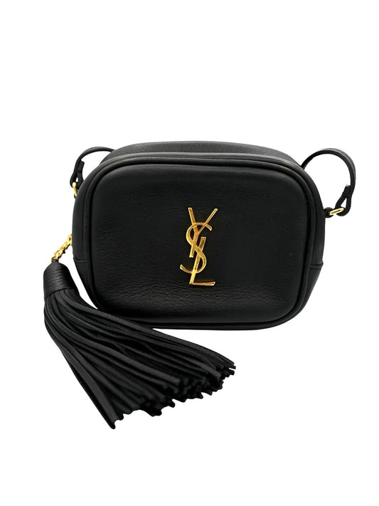 YSL Black Mini Camera Bag with tassle