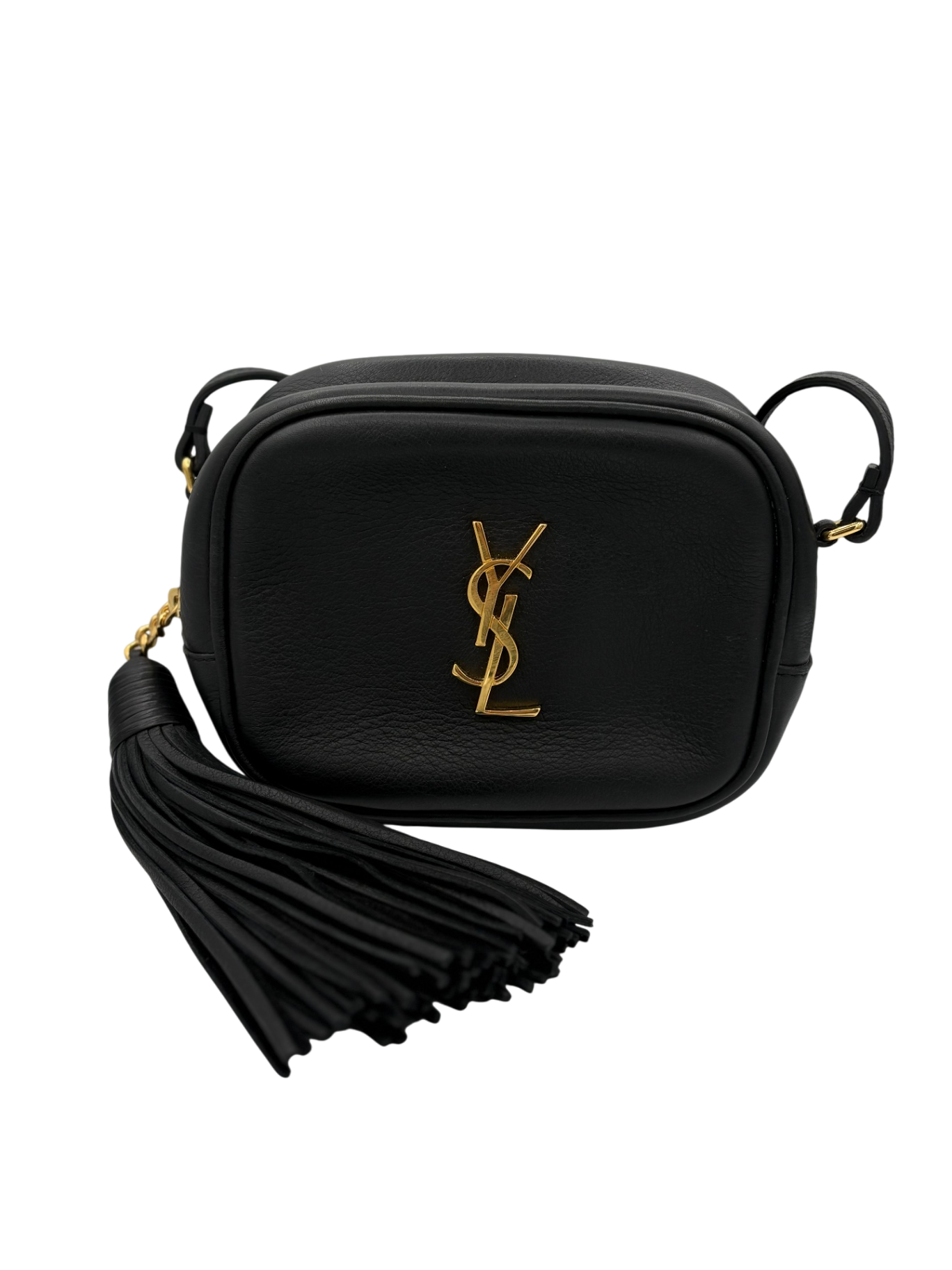 YSL Black Mini Camera Bag with tassle