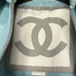 CHANEL Vintage Washed Aqua Leather Jacket