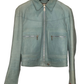 CHANEL Vintage Washed Aqua Leather Jacket