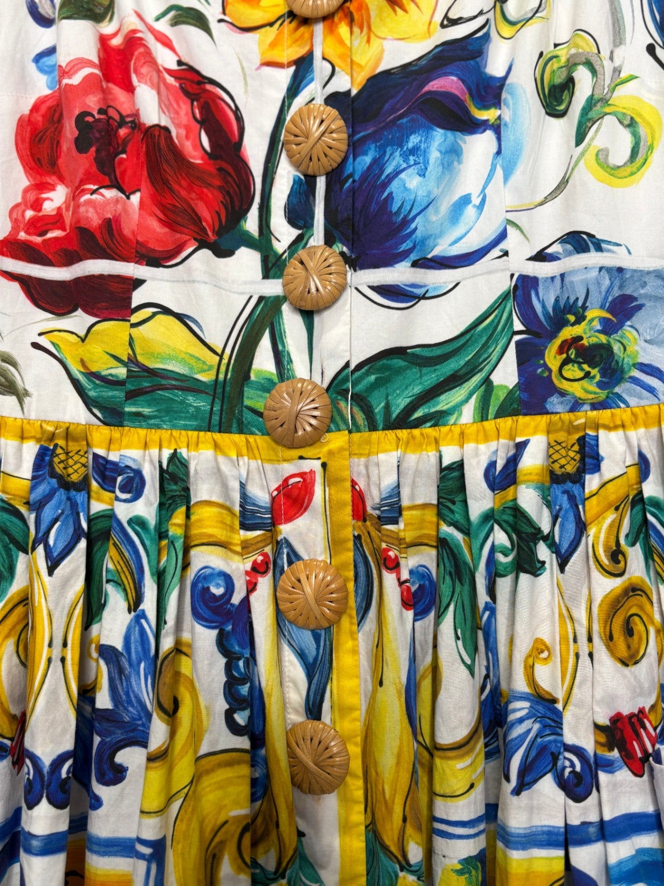 DOLCE & GABBANA Majolica Print Midi Dress