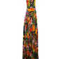 D&G Floral Silk Chiffon Halter Gown
