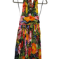 D&G Floral Silk Chiffon Halter Gown
