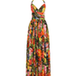 D&G Floral Silk Chiffon Halter Gown
