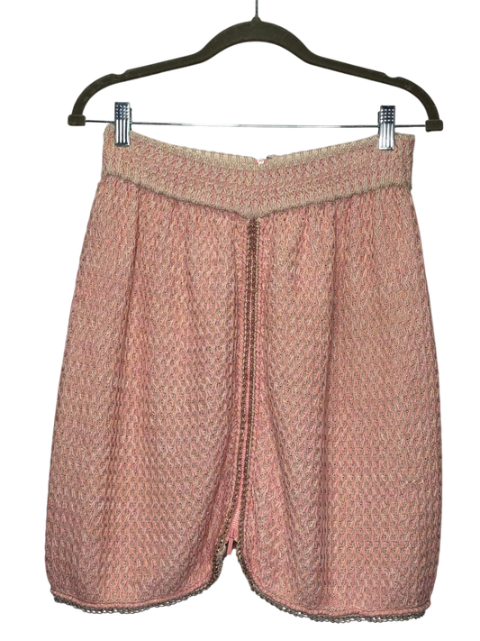 CHANEL SS11 Pink Bouclé Knit Zip Skirt