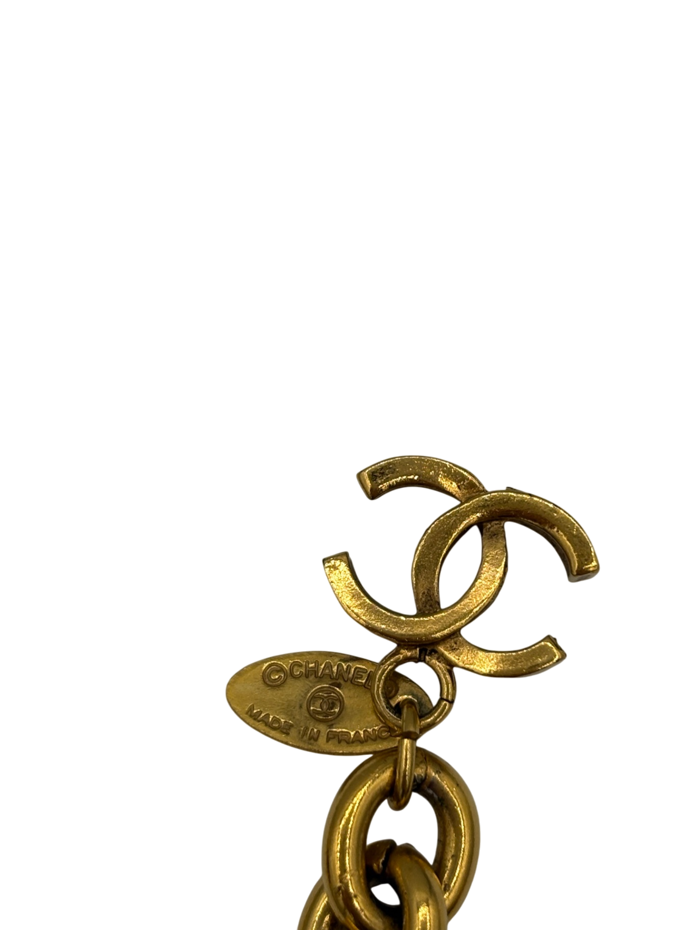 CHANEL Chanel Vintage Sunburst Medallion Chain Belt Gold