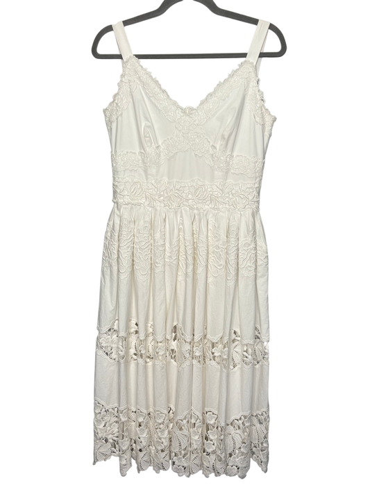 Dolce & Gabbana Ivory Broderie Anglaise Cotton Midi Dress