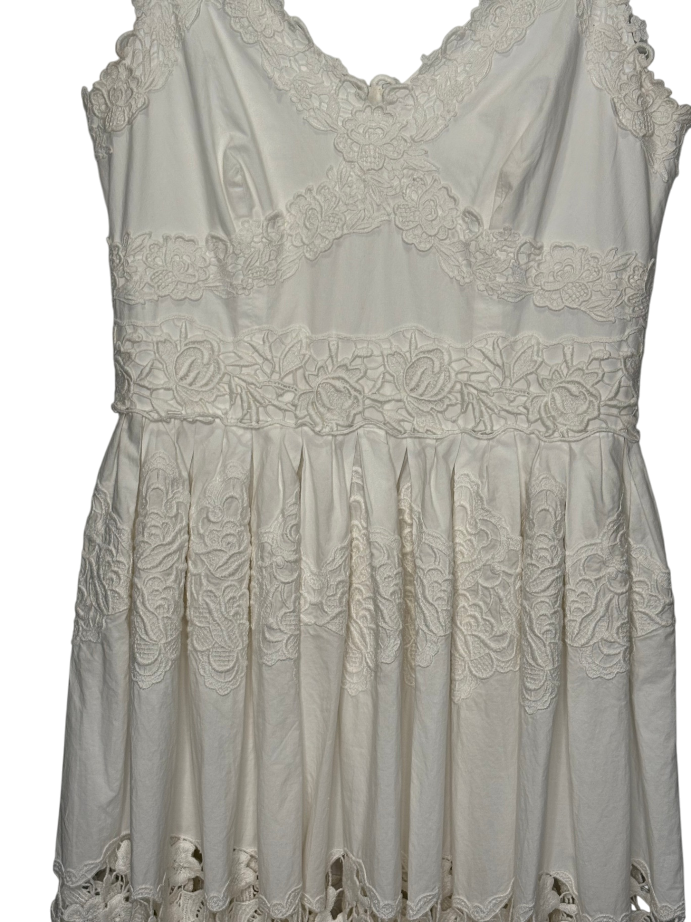 Dolce & Gabbana Ivory Broderie Anglaise Cotton Midi Dress